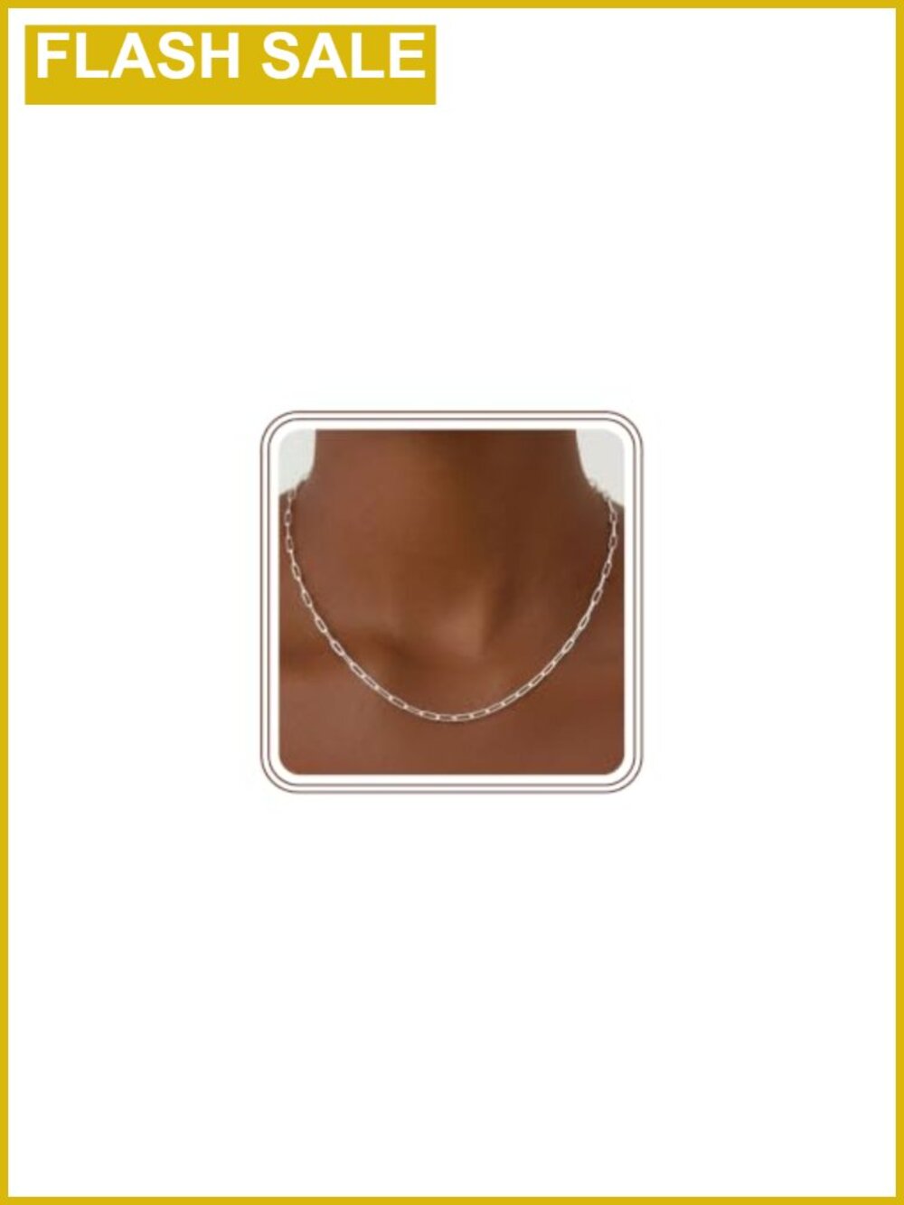 S925 Sterling Silver 3mm Paperclip Chain Necklace for Women